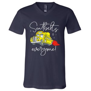 Seatbelts Everyone Funny Magic School Bus Driver Job Pride V-Neck T-Shirt