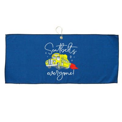Seatbelts Everyone Funny Magic School Bus Driver Job Pride Large Microfiber Waffle Golf Towel