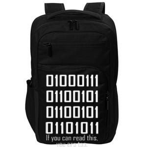 Software Engineers Funny Programming Coding Binary Code Impact Tech Backpack