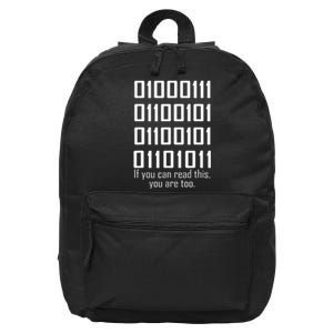 Software Engineers Funny Programming Coding Binary Code 16 in Basic Backpack