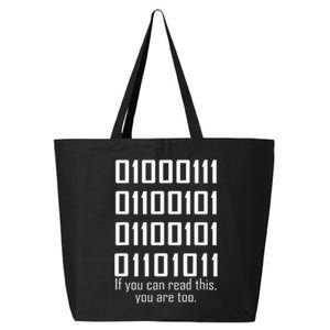 Software Engineers Funny Programming Coding Binary Code 25L Jumbo Tote