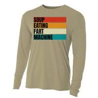 Soup Eating Fart Machine Funny Quote Meme Retro Vintage Joke Cooling Performance Long Sleeve Crew