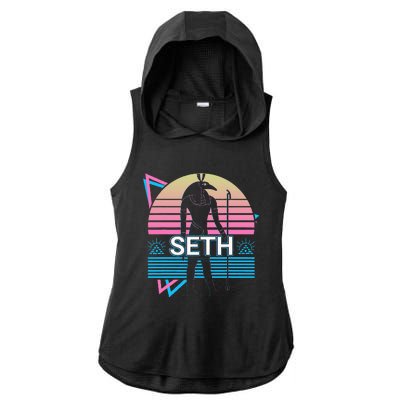 Seth Egyptian God Ancient Egypt Ladies PosiCharge Tri-Blend Wicking Draft Hoodie Tank