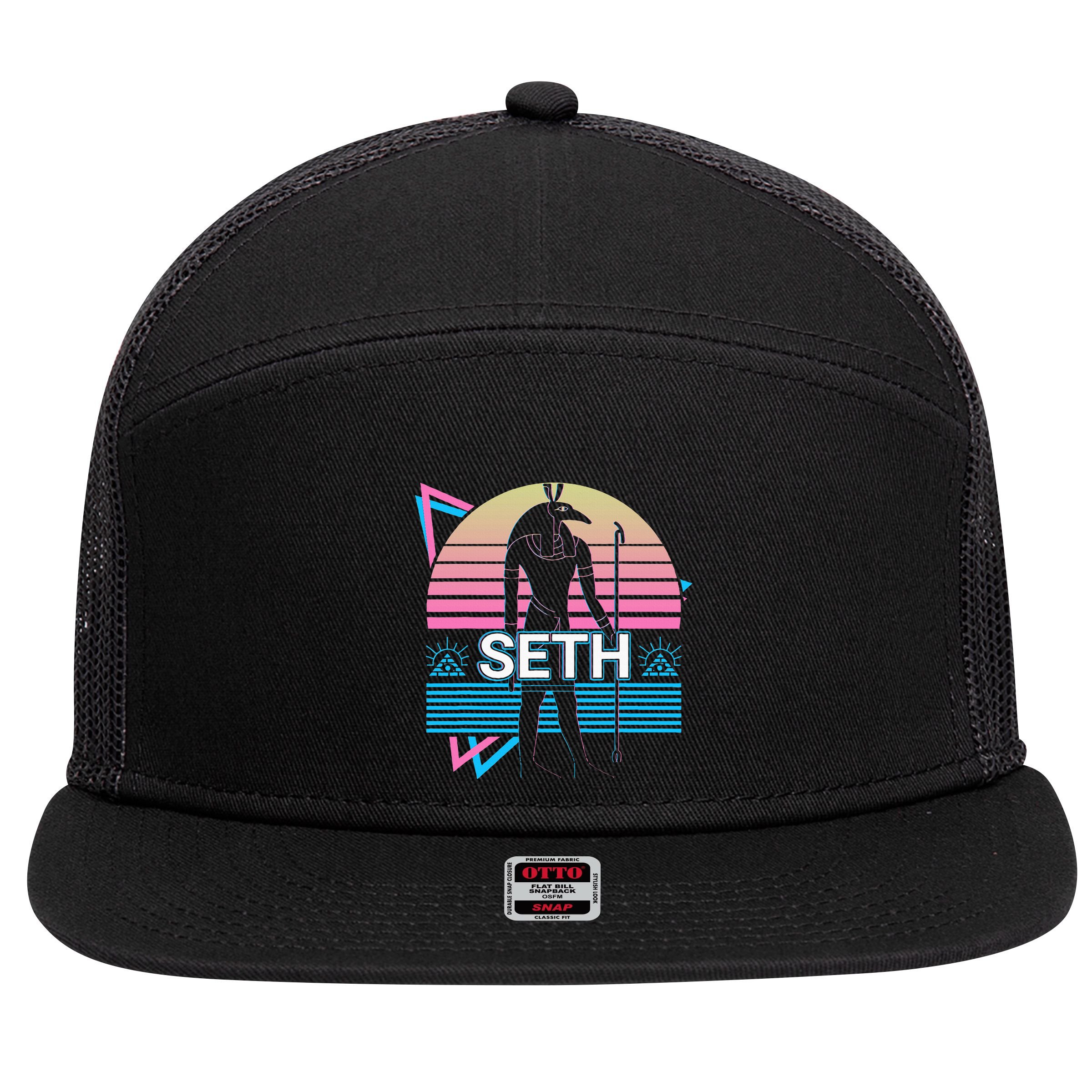 Seth Egyptian God Ancient Egypt 7 Panel Mesh Trucker Snapback Hat