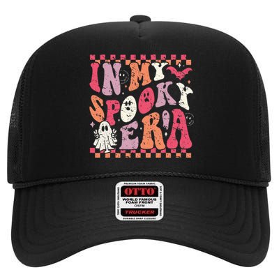 Spooky Era Groovy Halloween Ghost Costume High Crown Mesh Back Trucker Hat