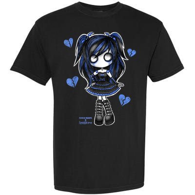 Spookscene Emo Girl Drawing Soft Goth Mall Goth Alt Blue Garment-Dyed Heavyweight T-Shirt