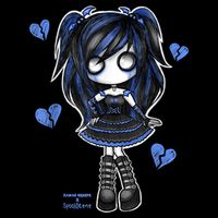 Spookscene Emo Girl Drawing Soft Goth Mall Goth Alt Blue City Backpack