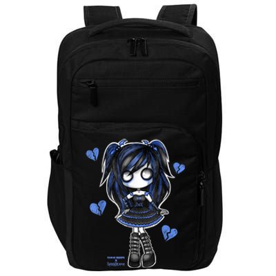 Spookscene Emo Girl Drawing Soft Goth Mall Goth Alt Blue Impact Tech Backpack