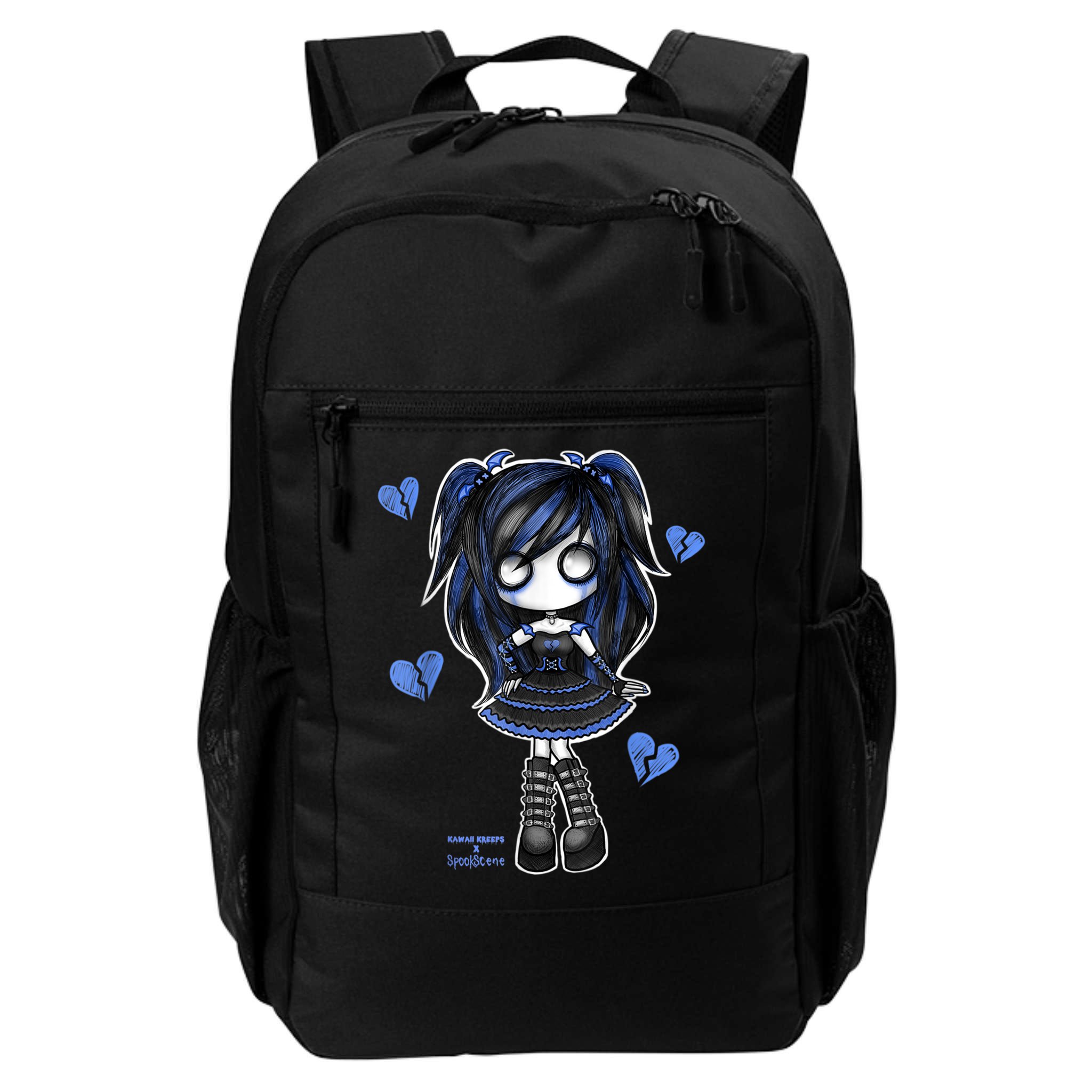 Spookscene Emo Girl Drawing Soft Goth Mall Goth Alt Blue Backpack