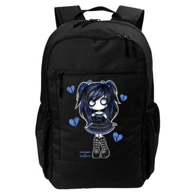 Spookscene Emo Girl Drawing Soft Goth Mall Goth Alt Blue Daily Commute Backpack