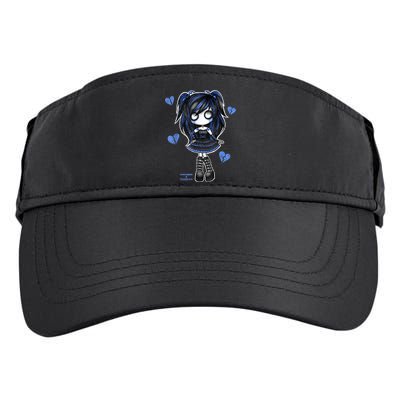 Spookscene Emo Girl Drawing Soft Goth Mall Goth Alt Blue Adult Drive Performance Visor