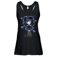 Spookscene Emo Girl Drawing Soft Goth Mall Goth Alt Blue Ladies Essential Flowy Tank