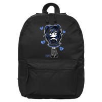 Spookscene Emo Girl Drawing Soft Goth Mall Goth Alt Blue 16 in Basic Backpack