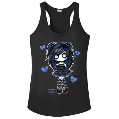Spookscene Emo Girl Drawing Soft Goth Mall Goth Alt Blue Ladies PosiCharge Competitor Racerback Tank