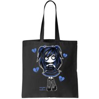 Spookscene Emo Girl Drawing Soft Goth Mall Goth Alt Blue Tote Bag