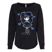 Spookscene Emo Girl Drawing Soft Goth Mall Goth Alt Blue Womens California Wash Sweatshirt