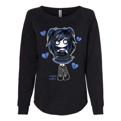 Spookscene Emo Girl Drawing Soft Goth Mall Goth Alt Blue Womens California Wash Sweatshirt