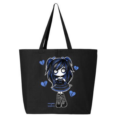 Spookscene Emo Girl Drawing Soft Goth Mall Goth Alt Blue 25L Jumbo Tote