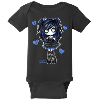 Spookscene Emo Girl Drawing Soft Goth Mall Goth Alt Blue Baby Bodysuit
