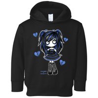 Spookscene Emo Girl Drawing Soft Goth Mall Goth Alt Blue Toddler Hoodie