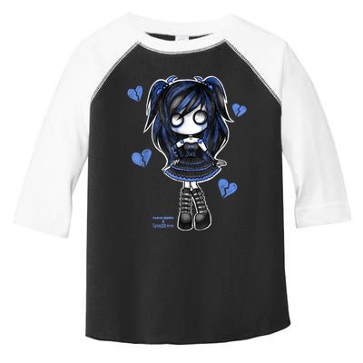 Spookscene Emo Girl Drawing Soft Goth Mall Goth Alt Blue Toddler Fine Jersey T-Shirt