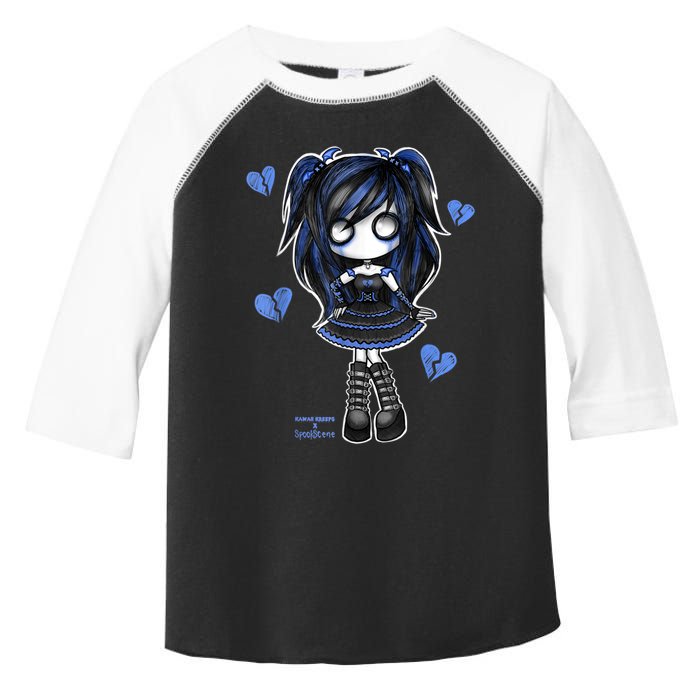 Spookscene Emo Girl Drawing Soft Goth Mall Goth Alt Blue Toddler Fine Jersey T-Shirt