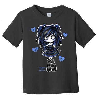 Spookscene Emo Girl Drawing Soft Goth Mall Goth Alt Blue Toddler T-Shirt