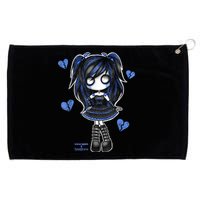 Spookscene Emo Girl Drawing Soft Goth Mall Goth Alt Blue Grommeted Golf Towel