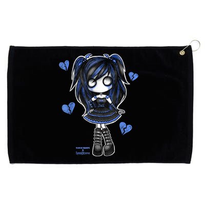 Spookscene Emo Girl Drawing Soft Goth Mall Goth Alt Blue Grommeted Golf Towel