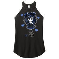 Spookscene Emo Girl Drawing Soft Goth Mall Goth Alt Blue Women's Perfect Tri Rocker Tank