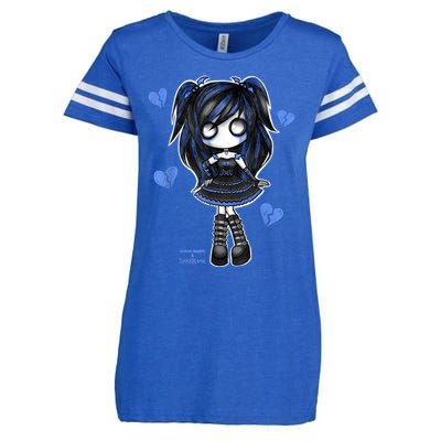 Spookscene Emo Girl Drawing Soft Goth Mall Goth Alt Blue Enza Ladies Jersey Football T-Shirt