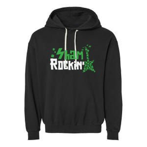 Shamrockin Electric Guitar St Patricks Day Garment-Dyed Fleece Hoodie