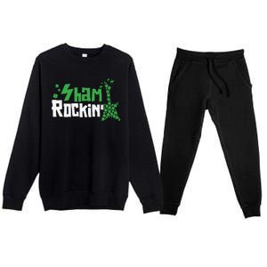 Shamrockin Electric Guitar St Patricks Day Premium Crewneck Sweatsuit Set