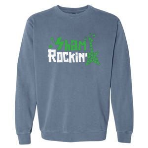 Shamrockin Electric Guitar St Patricks Day Garment-Dyed Sweatshirt