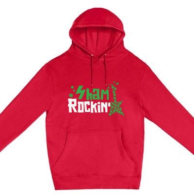 Shamrockin Electric Guitar St Patricks Day Premium Pullover Hoodie