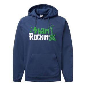 Shamrockin Electric Guitar St Patricks Day Performance Fleece Hoodie