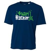 Shamrockin Electric Guitar St Patricks Day Cooling Performance Crew T-Shirt