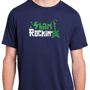 Shamrockin Electric Guitar St Patricks Day Adult ChromaSoft Performance T-Shirt