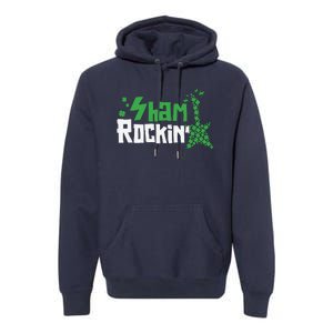 Shamrockin Electric Guitar St Patricks Day Premium Hoodie