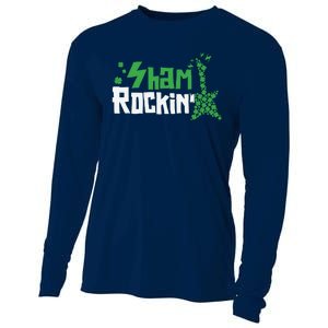 Shamrockin Electric Guitar St Patricks Day Cooling Performance Long Sleeve Crew