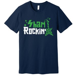 Shamrockin Electric Guitar St Patricks Day Premium T-Shirt