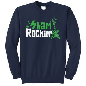 Shamrockin Electric Guitar St Patricks Day Tall Sweatshirt