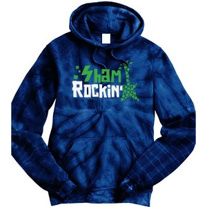 Shamrockin Electric Guitar St Patricks Day Tie Dye Hoodie