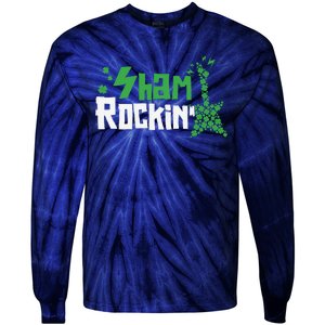 Shamrockin Electric Guitar St Patricks Day Tie-Dye Long Sleeve Shirt