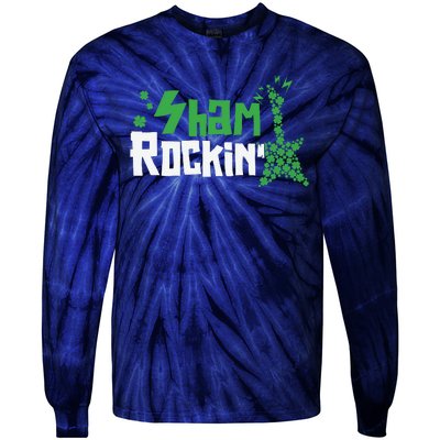 Shamrockin Electric Guitar St Patricks Day Tie-Dye Long Sleeve Shirt