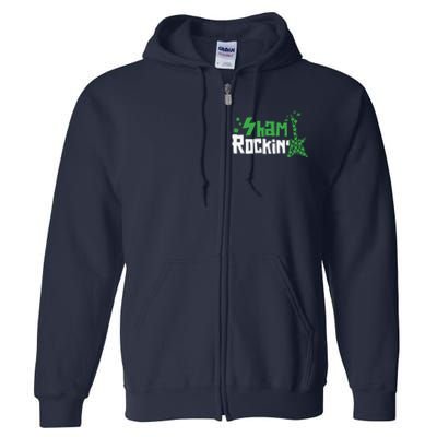 Shamrockin Electric Guitar St Patricks Day Full Zip Hoodie