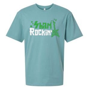 Shamrockin Electric Guitar St Patricks Day Sueded Cloud Jersey T-Shirt