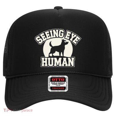 Seeing Eye Human Blind Dog Owner Design .Png High Crown Mesh Back Trucker Hat