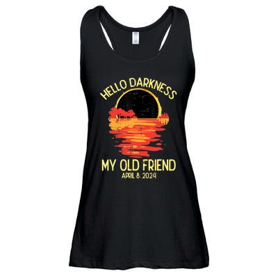 Solar Eclipse Hello Darkness Old Friend 2024 Ladies Essential Flowy Tank