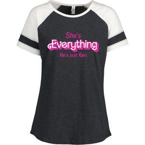 Shes Everything Hes Just Ken Funny Enza Ladies Jersey Colorblock Tee